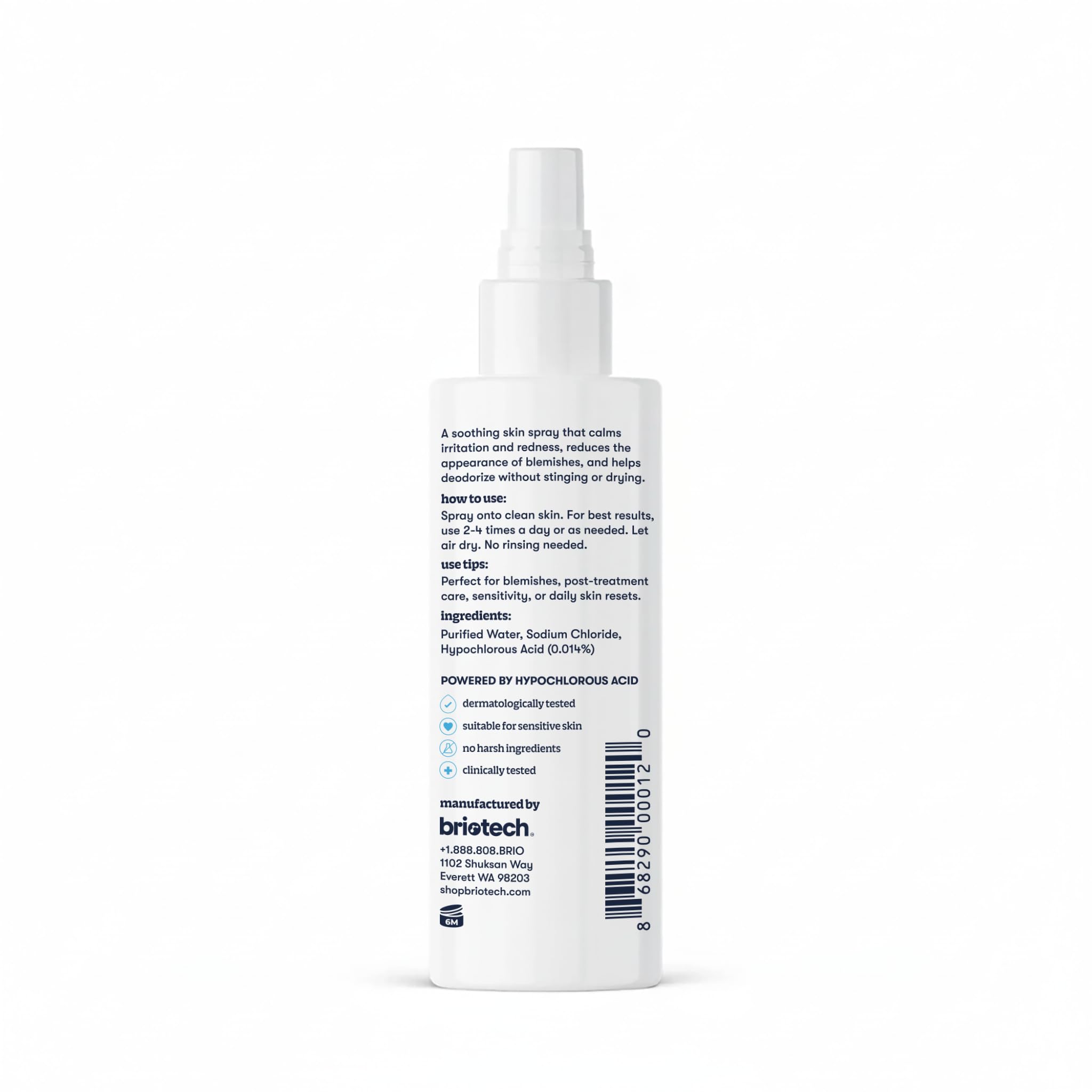 BRIOTECH label closeup confirming two-ingredient formula.