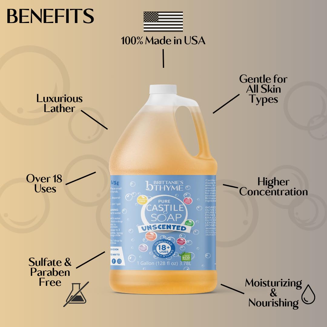 Brittanie's Thyme olive oil Castile soap creates a rich, creamy lather.