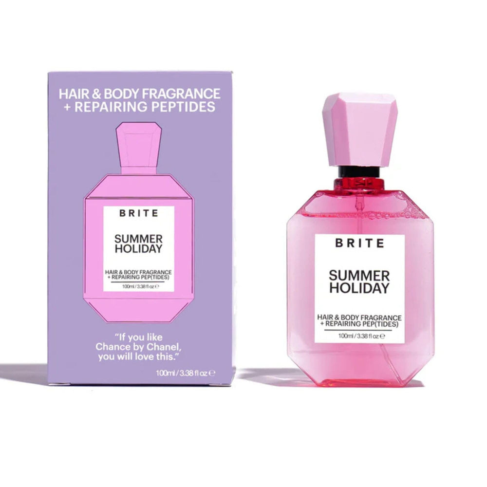 Brite Hair and Body Fragrance bottle spritz for quick refreshment.