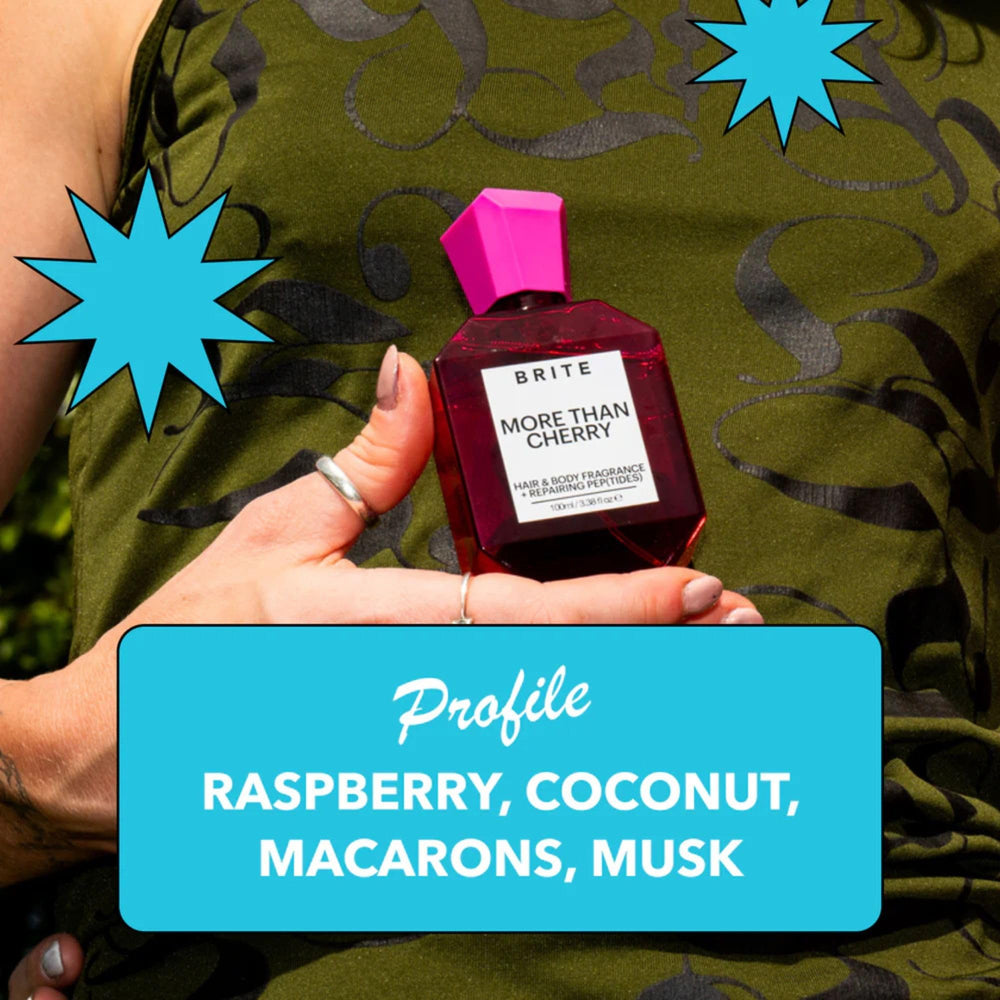 Brite Hair & Body Fragrance after use shows smooth, refreshed texture.