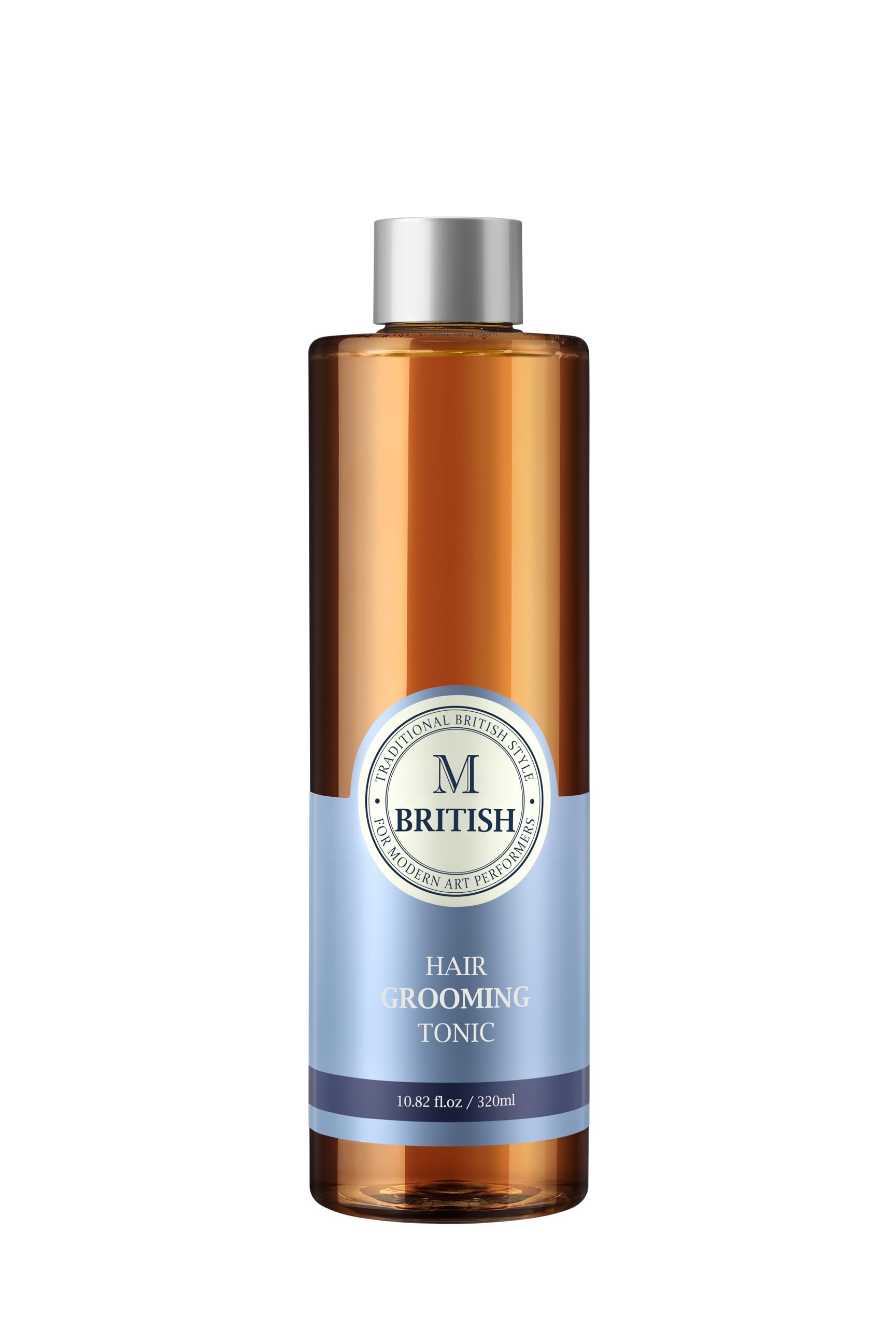 BRITISH M Hair Grooming Tonic bottle pour for quick texture and styling.