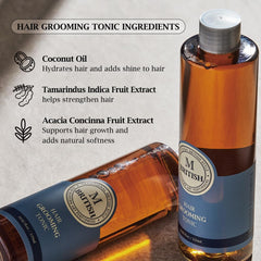 Hair shows lifted volume after BRITISH M Tonic application.