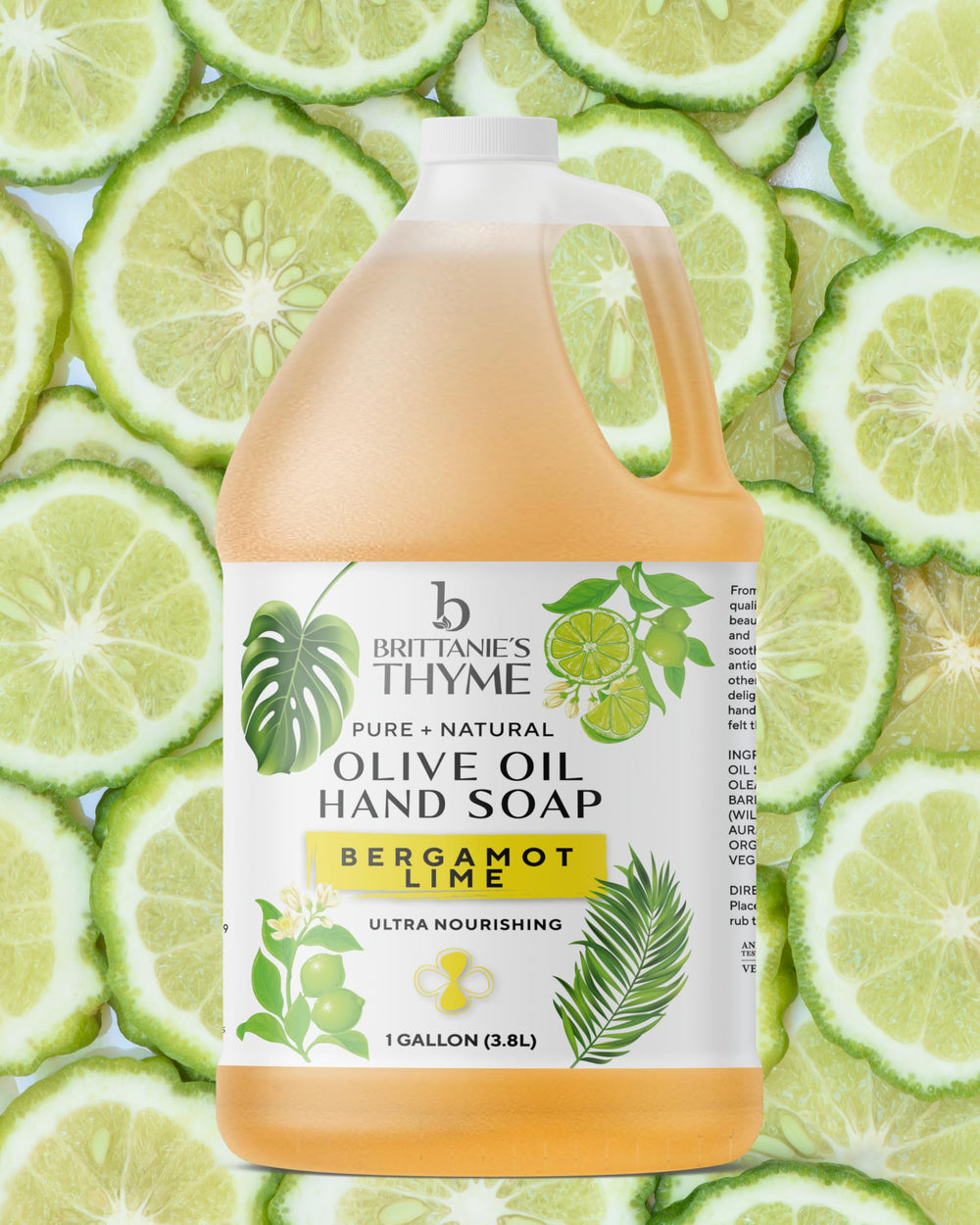 Eco-conscious biodegradable formula supports responsible cleaning with Brittanie's Bergamot Lime.