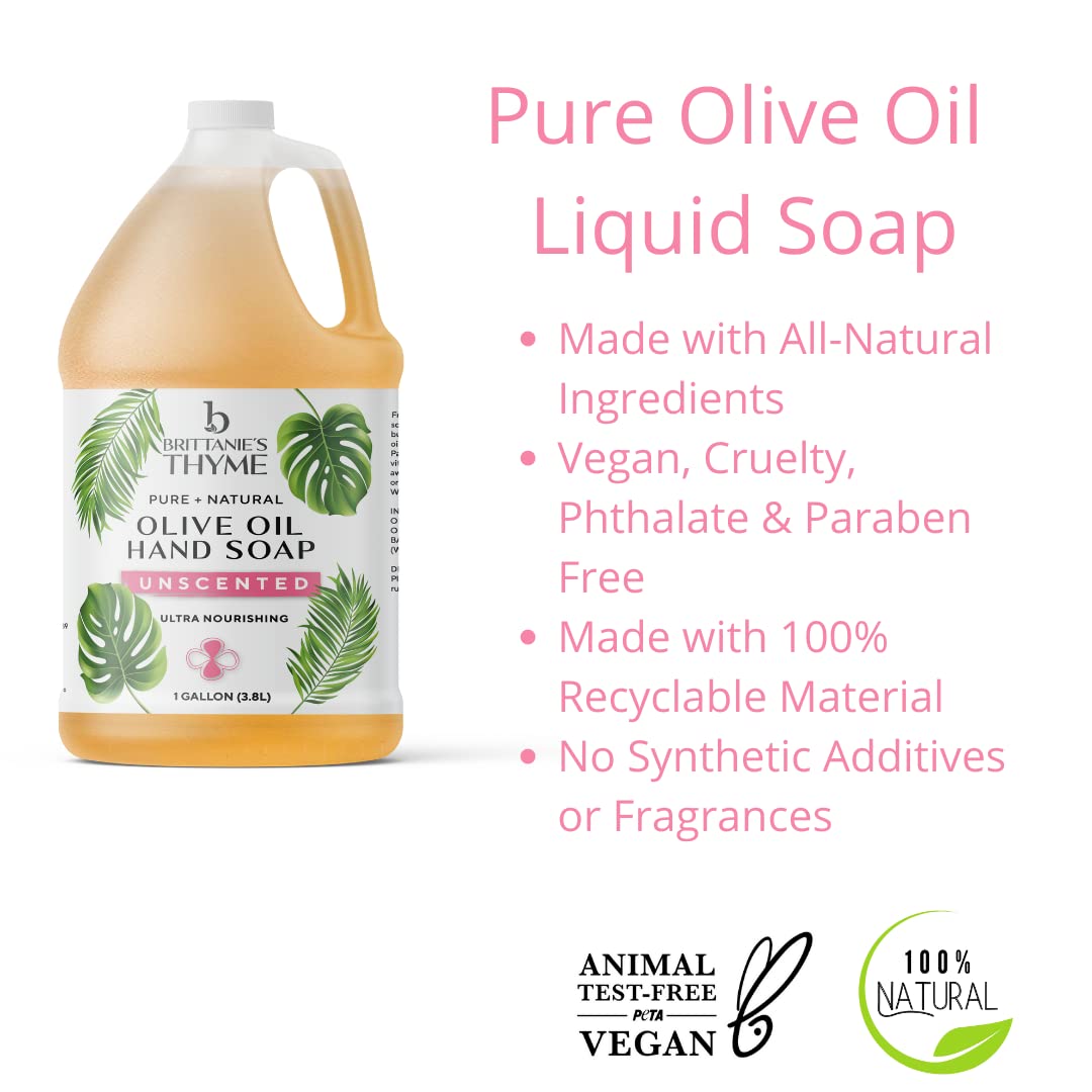 Brittanie's Thyme castile soap refill pour image, easy-to-pour for quick refills.