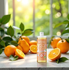 Brittanie's Thyme citrus castile soap lather ready for everyday cleansing.