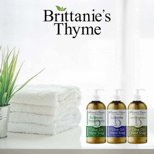 Brittanie’s Thyme lemongrass Castile refill offers a refreshing citrus aroma for kitchen use.