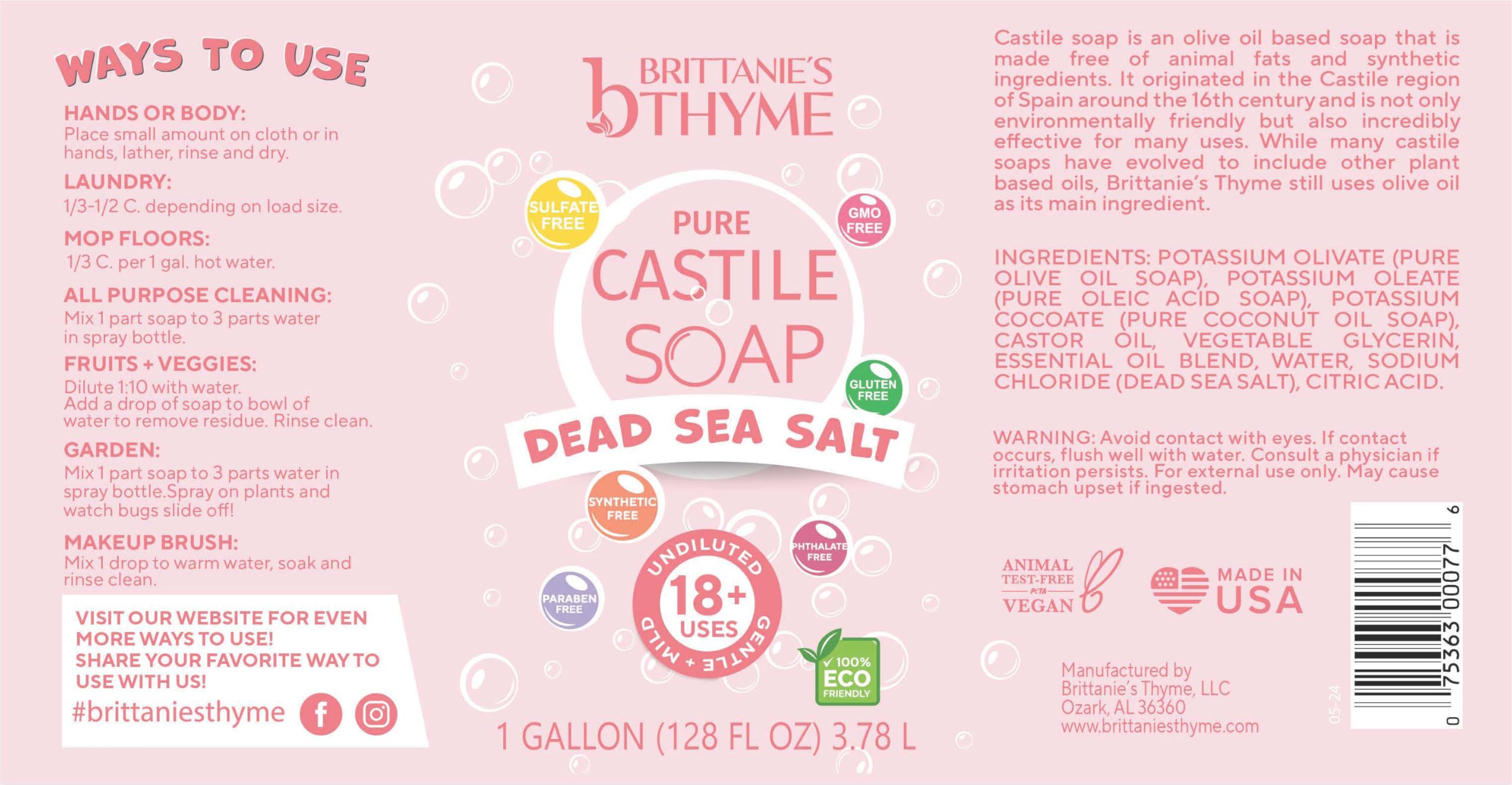 Brittanie's Thyme pure organic castile soap for gentle hand washing