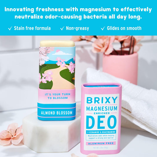 BRIXY Magnesium Deodorant underarm application demonstrates smooth, stain-free use
