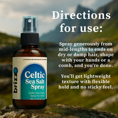 brizz spray on damp or dry hair for quick texture.
