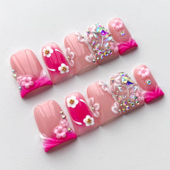 BRKYKGK 3D floral accents and butterfly rhinestones add eye-catching detail