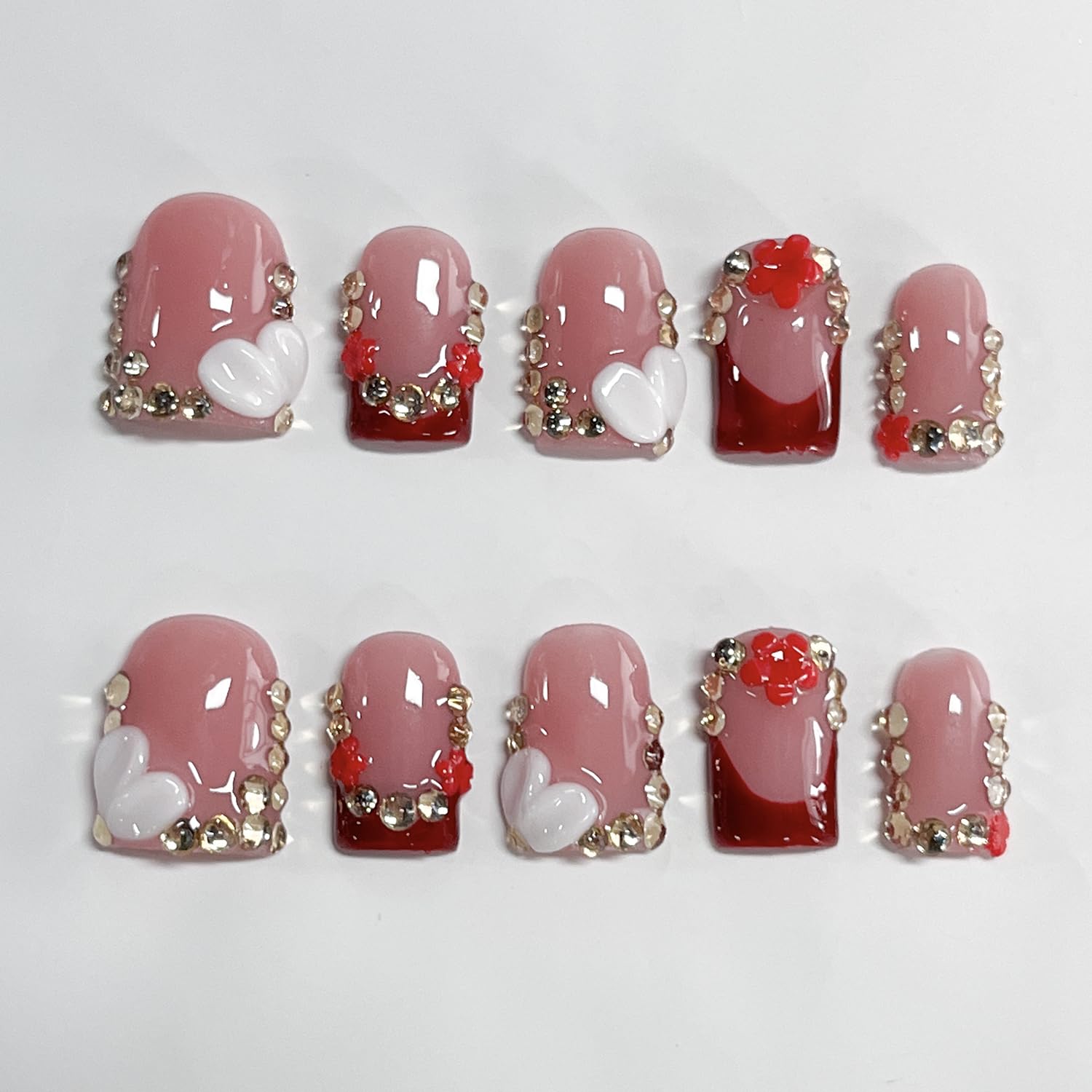 BRKYKGK 3D flower rhinestones add sparkle.