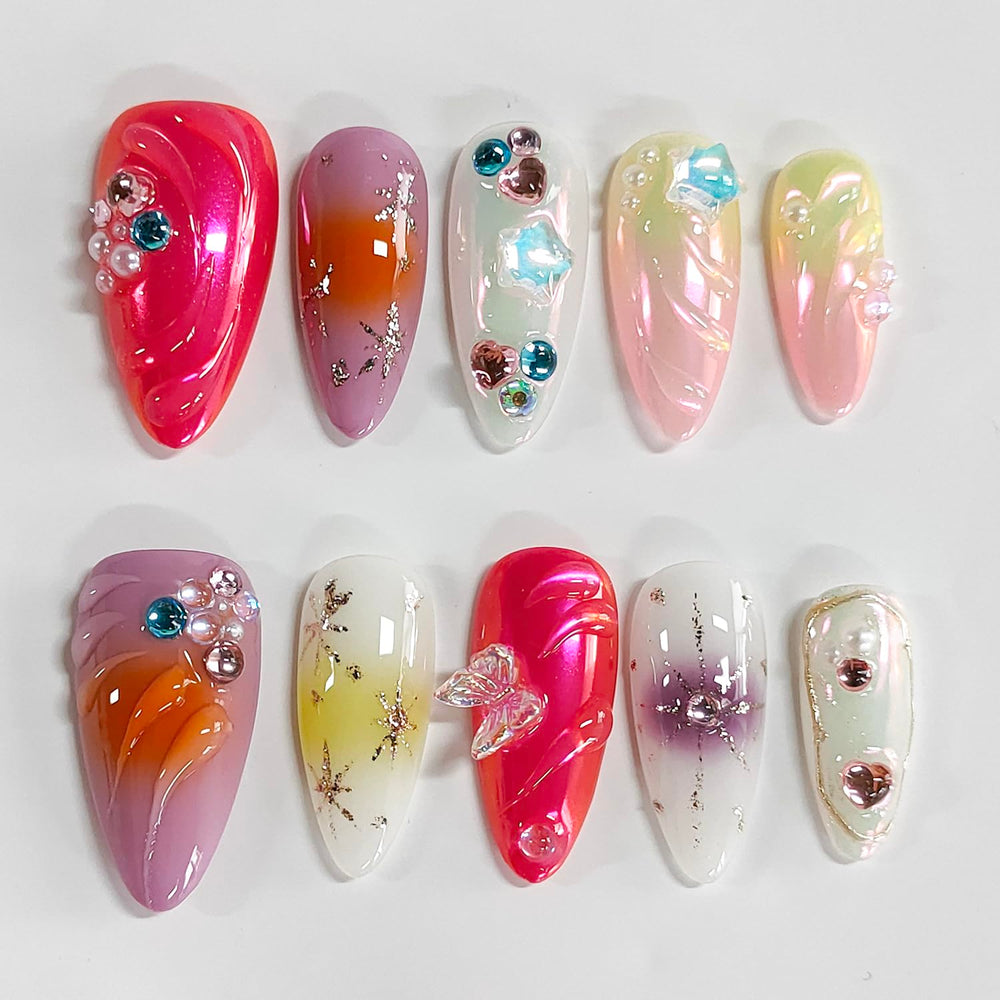 BRKYKGK 3D thick acrylic look delivers a durable, salon-inspired finish.
