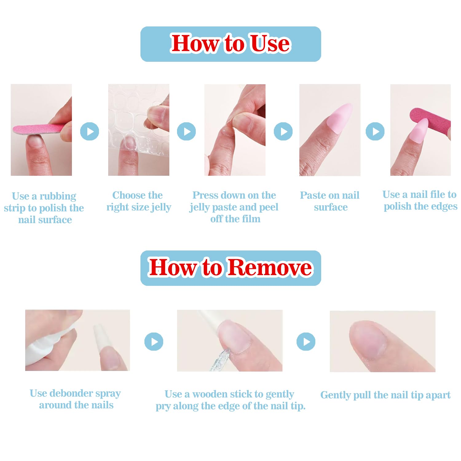 BRKYKGK medium size nails fit most natural nails with ease.