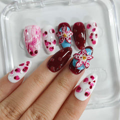 BRKYKGK flower water drop ink smudge design adds unique flair for stylish everyday looks.