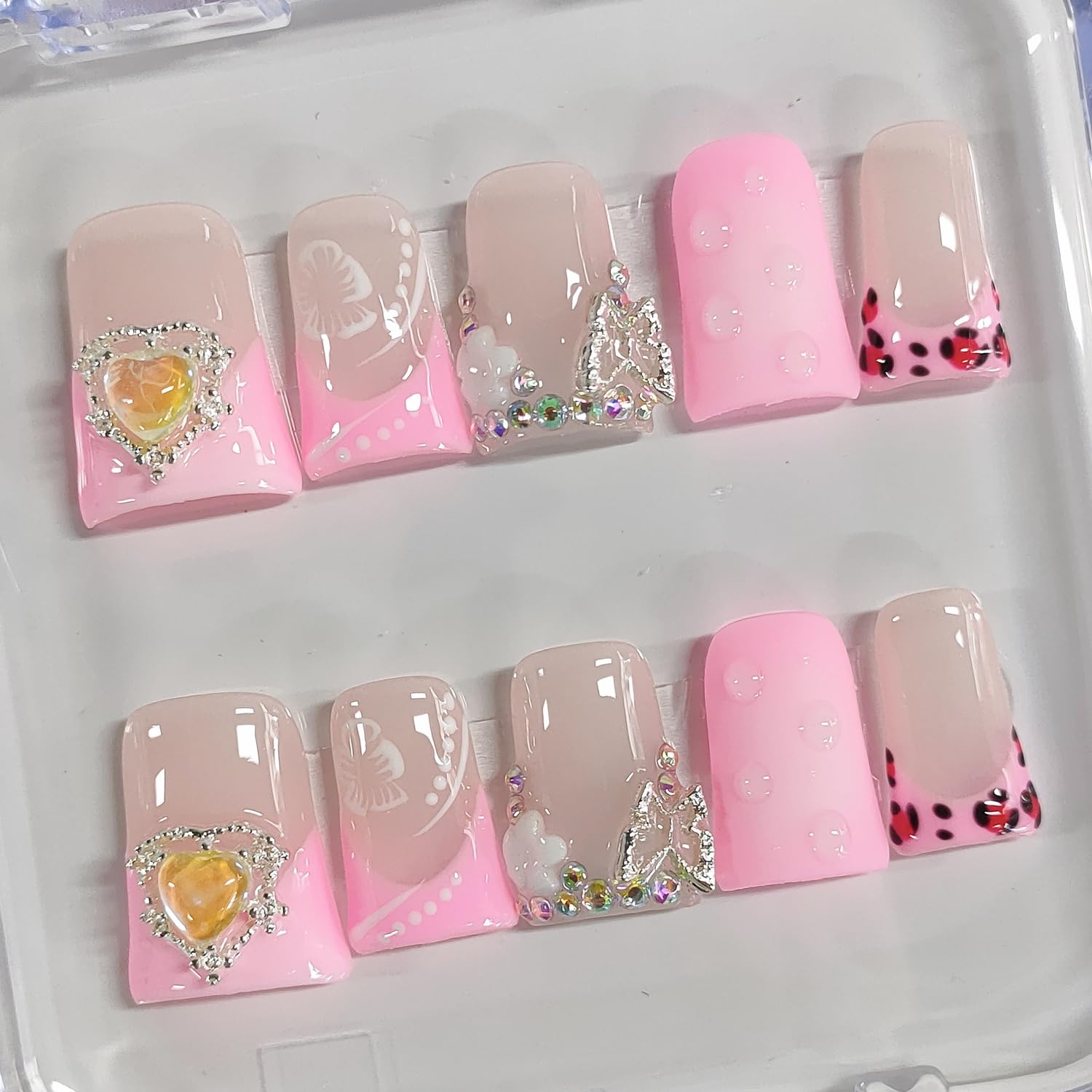 BRKYKGK leopard print accents for bold style on short nails