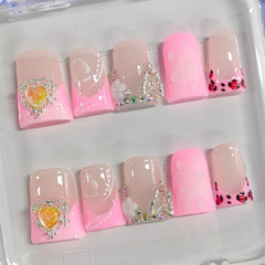 BRKYKGK leopard print accents for bold style on short nails