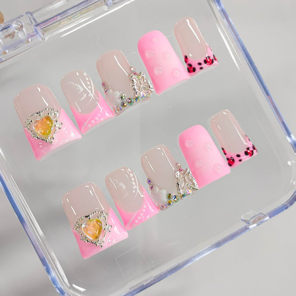 BRKYKGK pink ABS nails set for quick, mess-free manicures