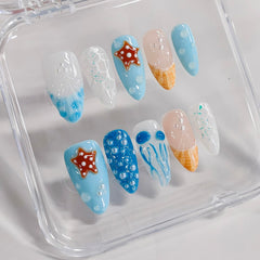 BRKYKGK almond medium nails on hand for fast glam upgrade