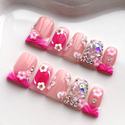 BRKYKGK short duck design nails showcased for fast at-home application