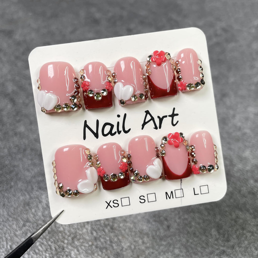 BRKYKGK short square press-on nails in durable ABS.