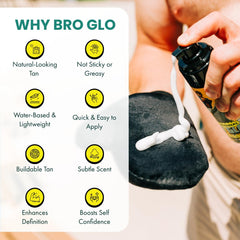 Bro Glo natural no-orange tan for a believable bronze look.
