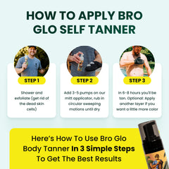 Bro Glo no-stain tan dries without staining clothes or sheets.