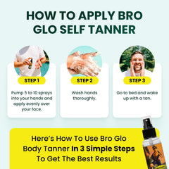 Bro Glo subtle glow on skin after drying for a polished finish.