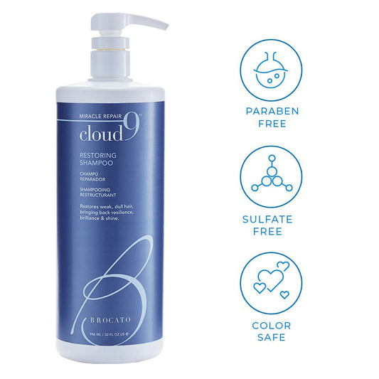 Brocato Actives Shine Serum dropper close-up demonstrates smoothing finish.