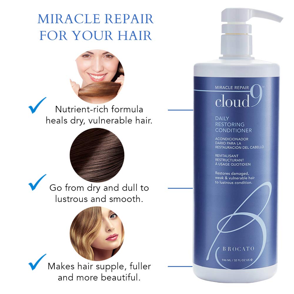 Brocato Cloud 9 conditioner on hair delivering softness and smoother strands