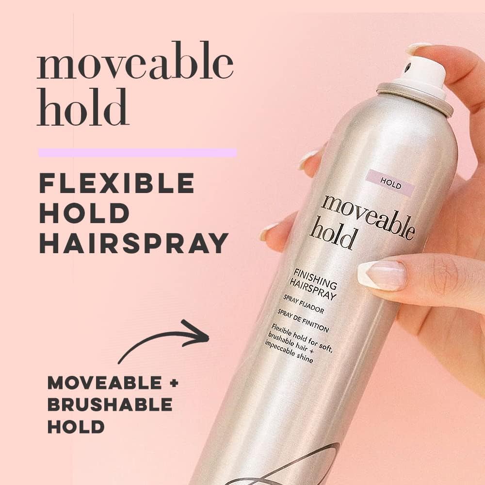 Brocato Moveable Hold styling spray in action for flexible hold.