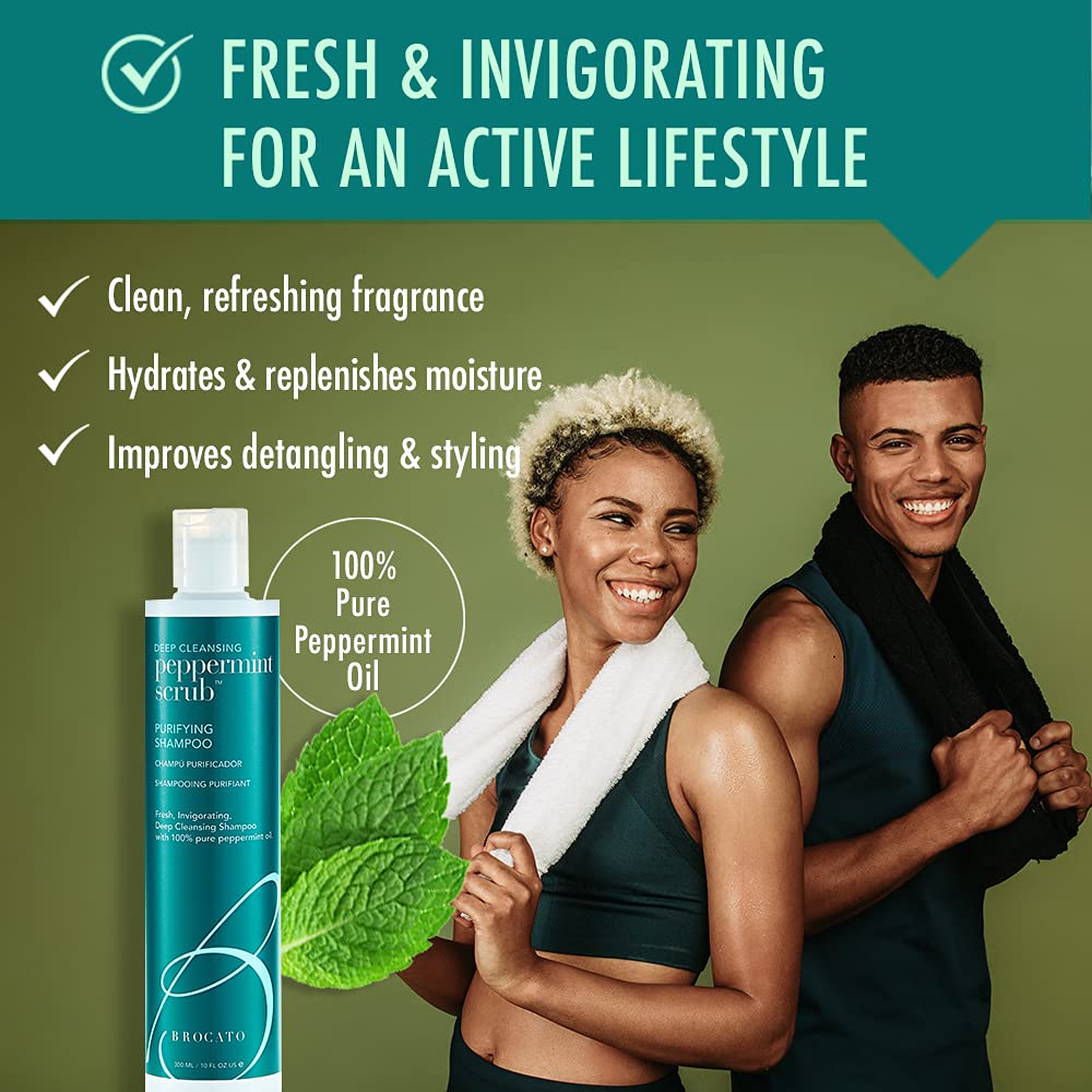 Brocato Peppermint Oil illustration showing pure peppermint for cooling scalp feel