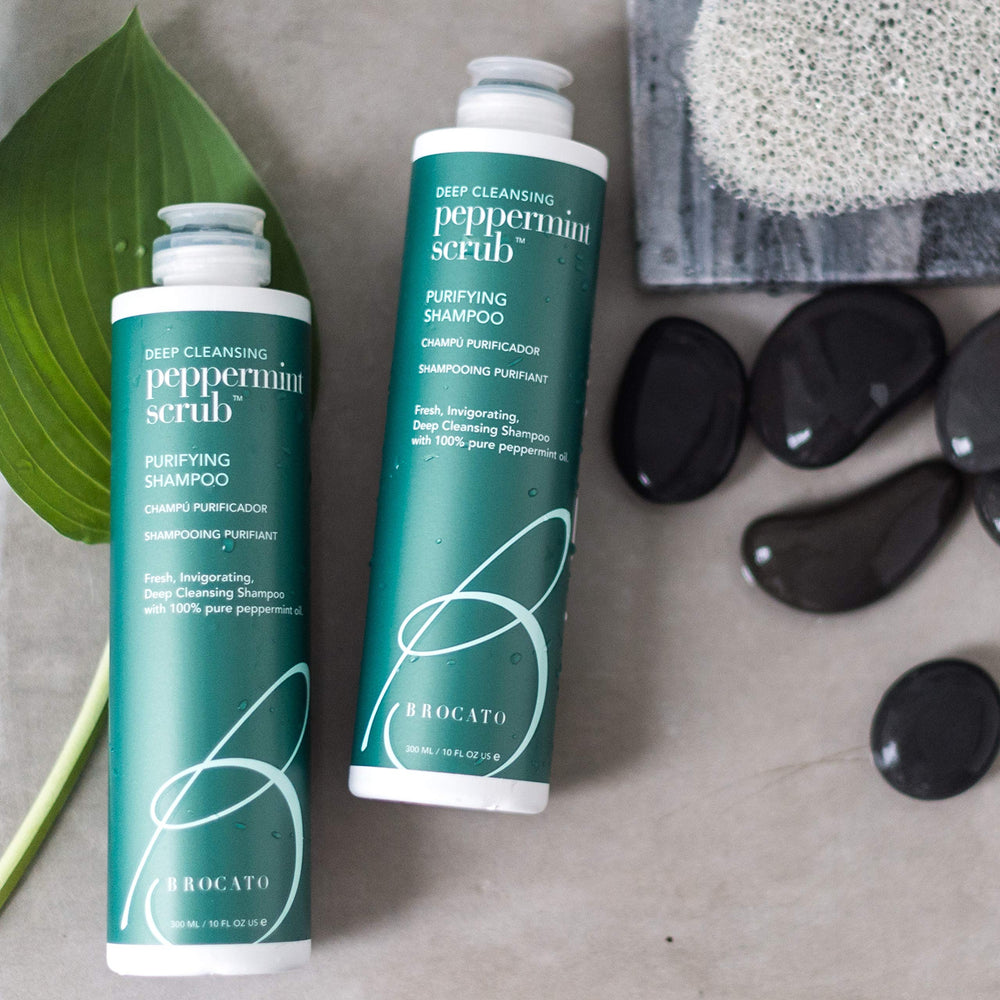 Brocato Peppermint Scrub Purifying Shampoo body scrub usage hint for skin