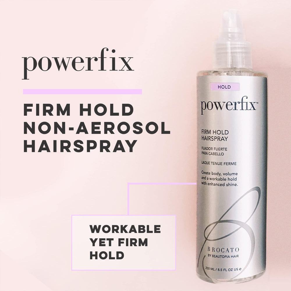 Brocato Powerfix spray-action demonstrates even distribution for lasting texture