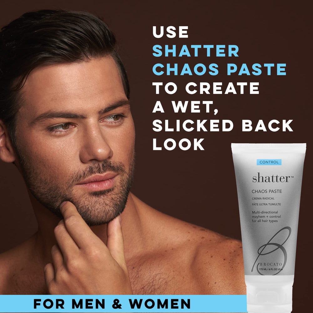 Application scene with Brocato paste in hand for multi-directional styling.