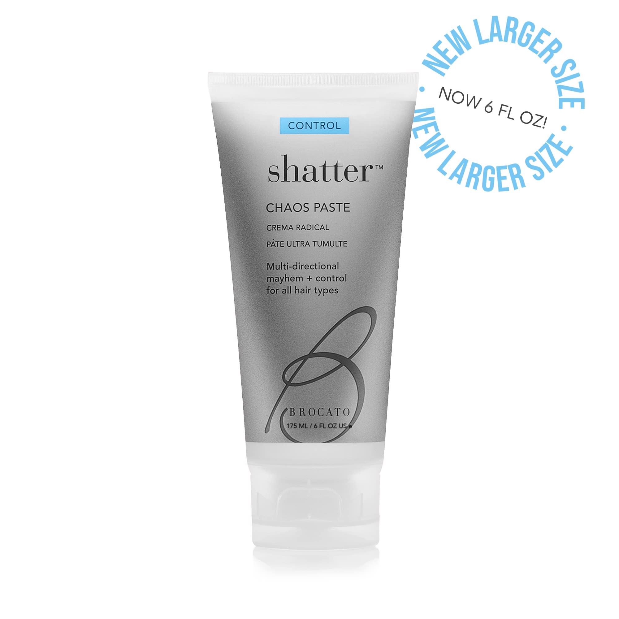Brocato Shatter Chaos Paste applied on damp hair for sleek wet-look styles.