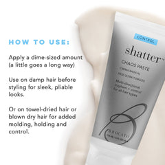 Dry-hair molding with Brocato Shatter Chaos Paste for added control.
