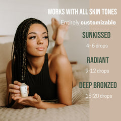 Bronze Cactus Glowing Drops applied to body for even tone and hydration