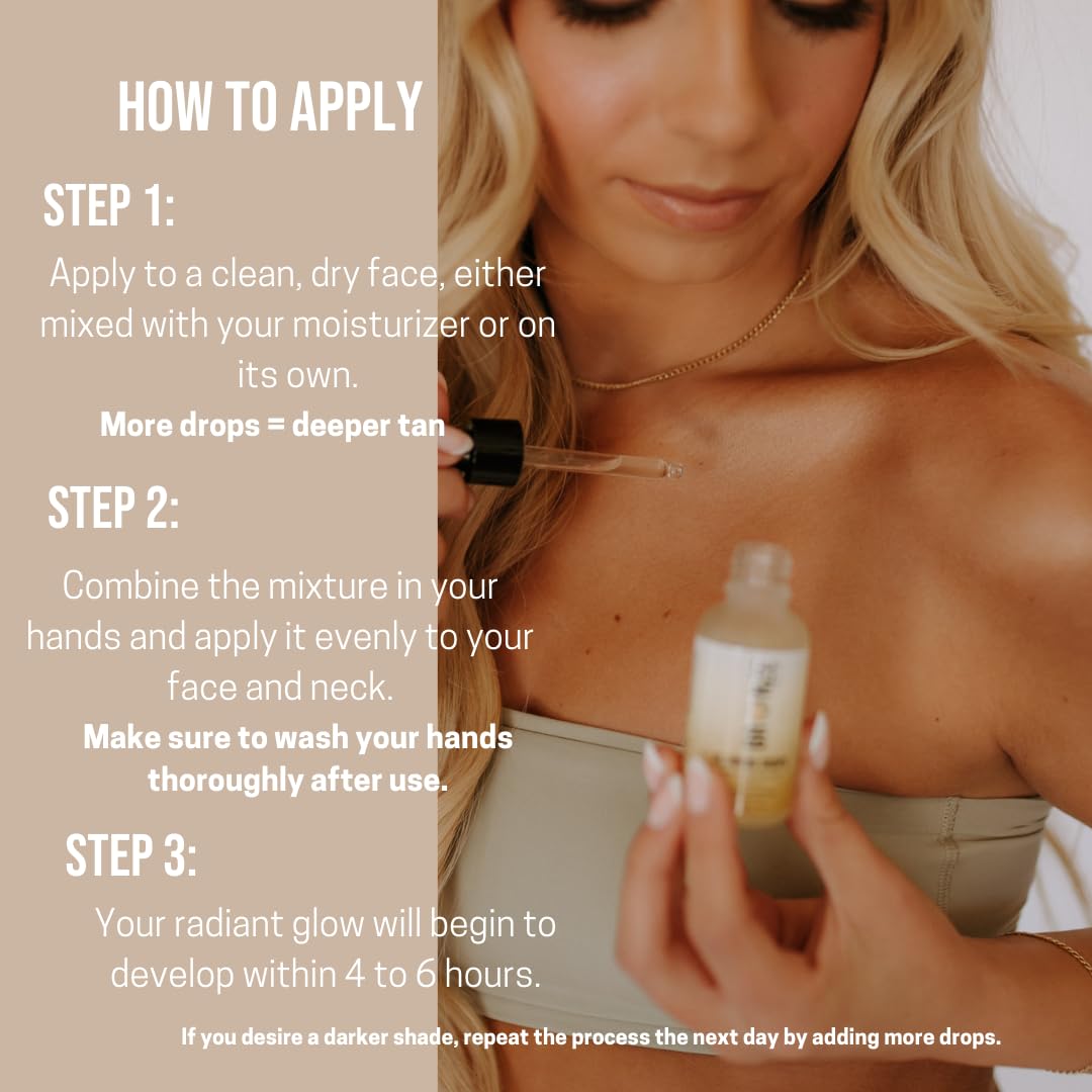 Bronze Cactus Glowing Drops applied to face for a natural glow
