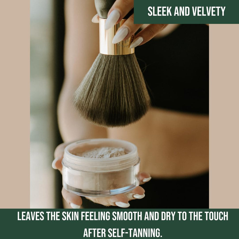 Bronze Cactus soft applicator brush prevents mess and ensures even powder application.