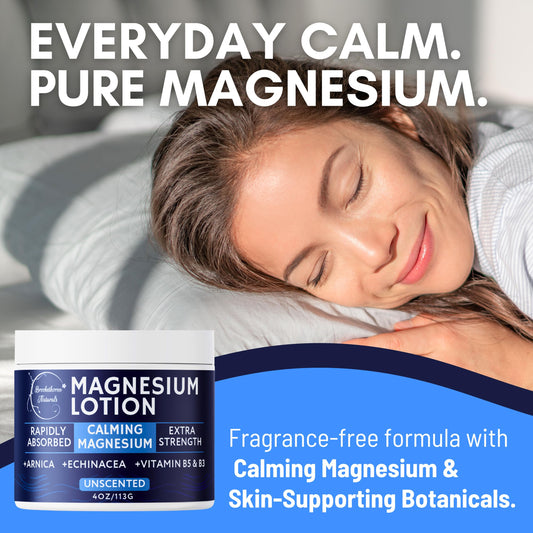 Brookethorne Naturals Calming Magnesium Lotion application demonstrates quick absorption and non-greasy feel.