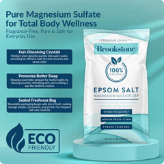 Brookstone Epsom salt foot soak in basin preparing a relaxing routine.