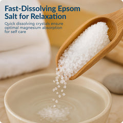 Brookstone Epsom salt used for laundry softening and gentle fabric care.