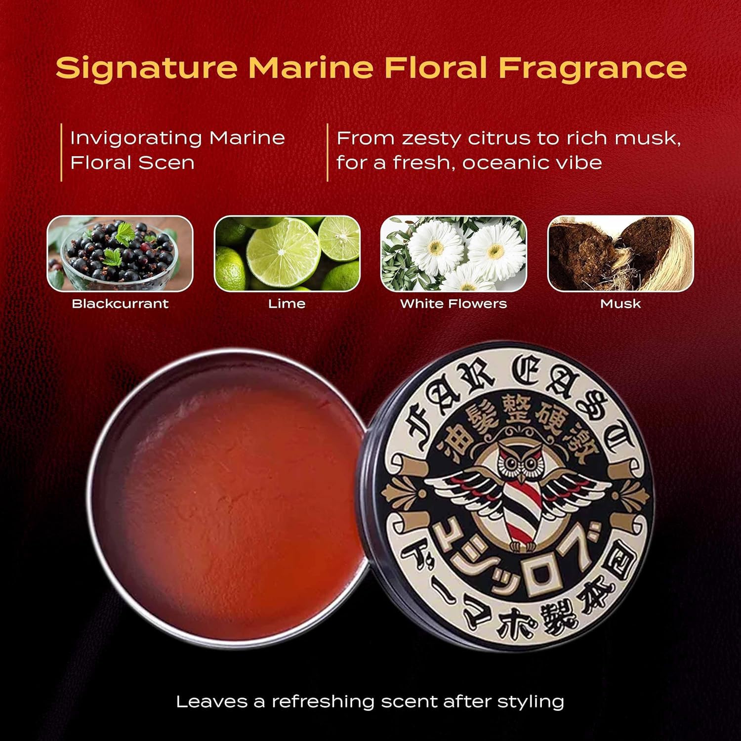 Marine floral fragrance notes from BROSH pomade