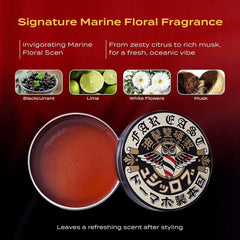 Marine floral fragrance notes from BROSH pomade