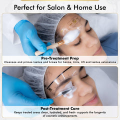 Brows Xpert prep for tint before application focuses on cleansing brow area