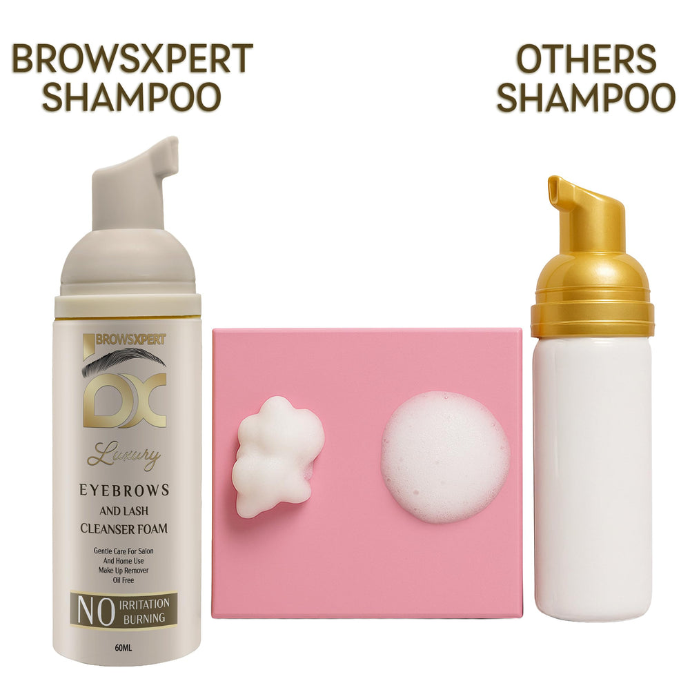Brows Xpert professional-home-use foaming cleanser supports hygienic brow prep
