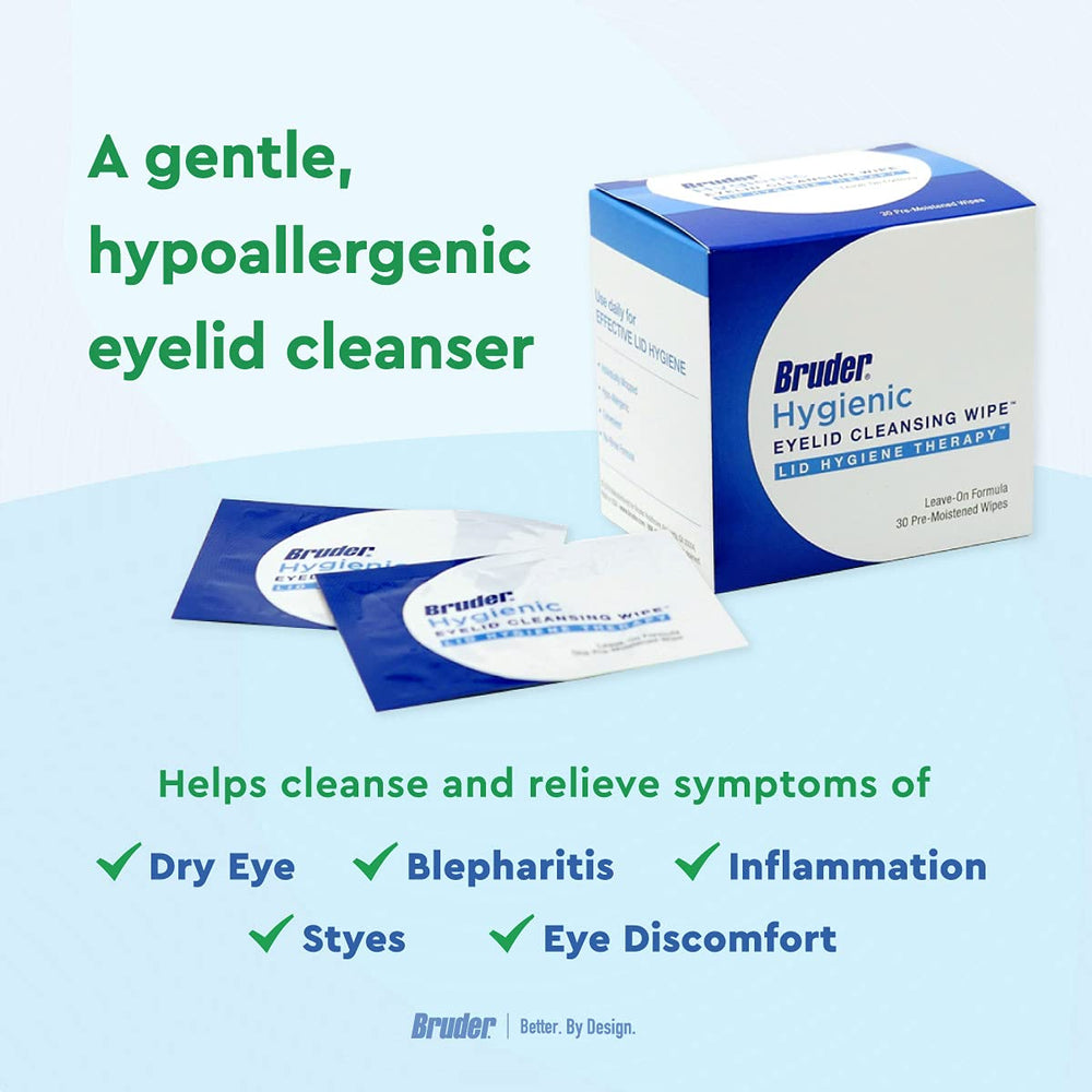 Bruder wipes with hypoallergenic formula suitable for sensitive eyes.