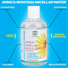 Bruizex Arnica Micellar Water in action lifting makeup and impurities during cleansing.
