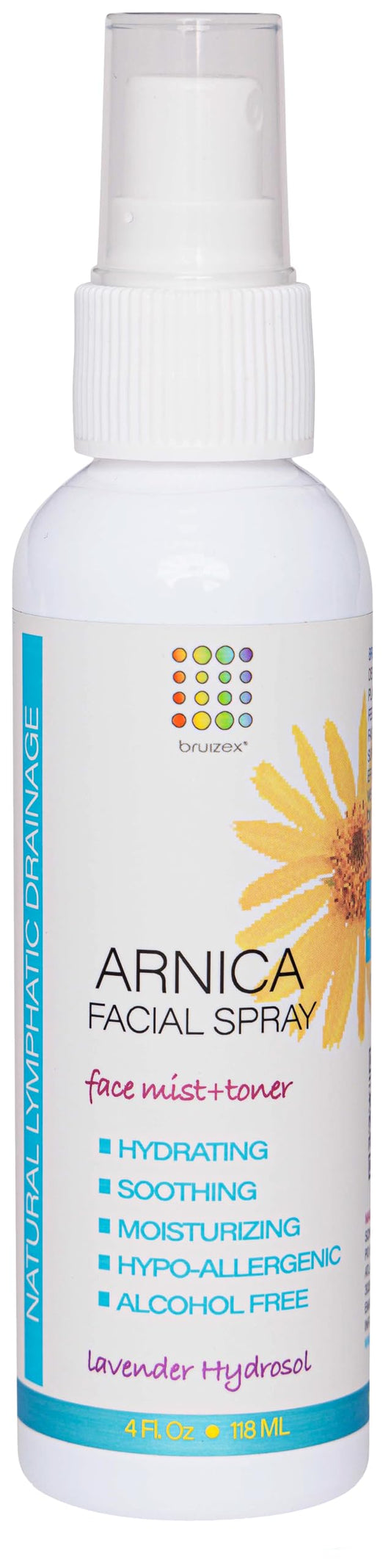Bruizex Arnica Montana Hydrating Face Mist bottle with lavender aroma soothing skin