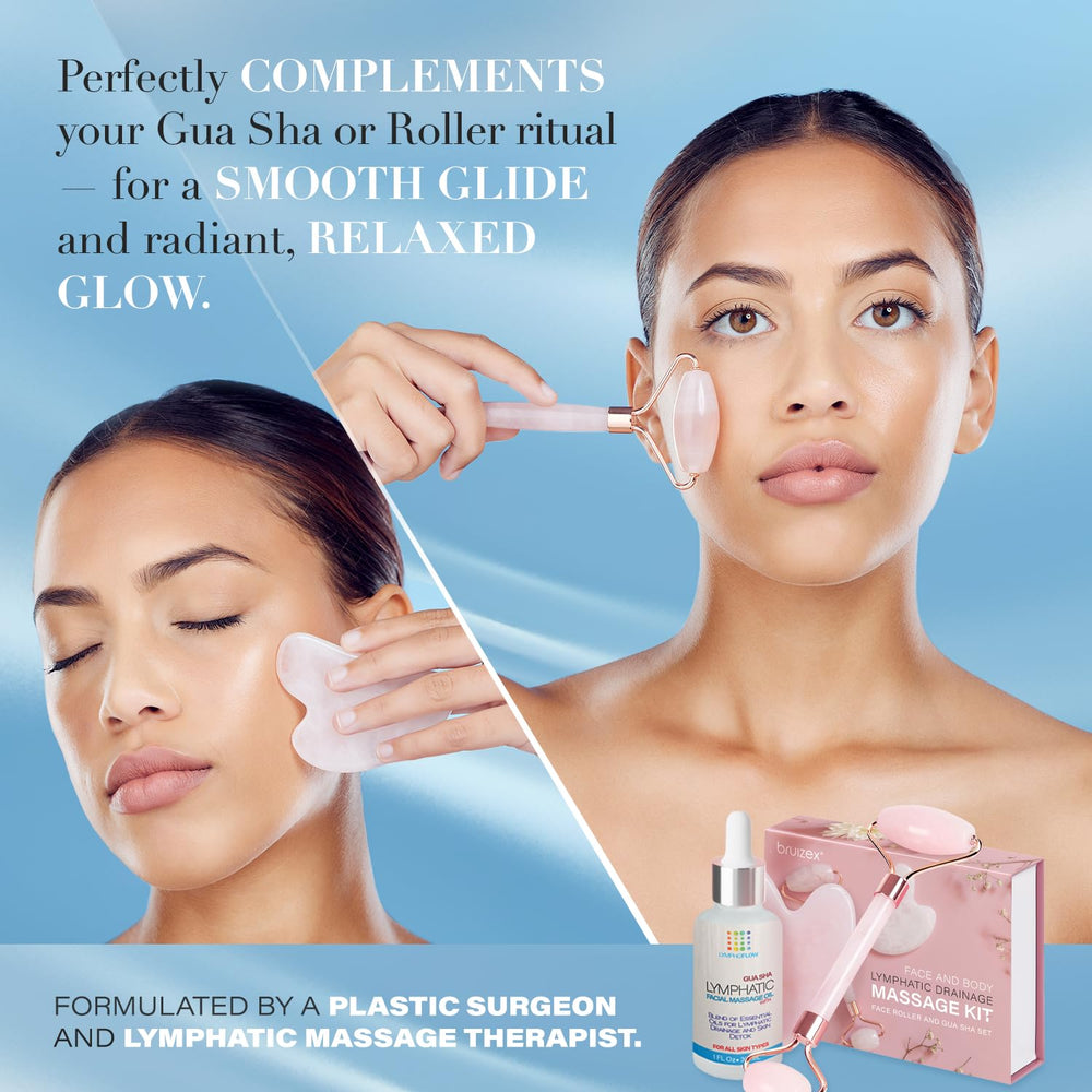 Bruizex face and neck oil closeup showing hydrated skin